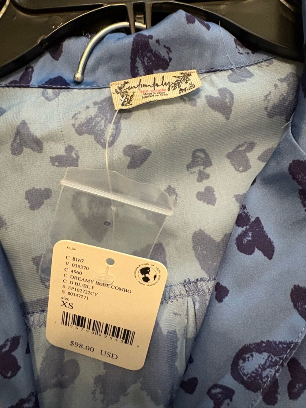 intimately FP Dreamy Blue Hearts Pajamas Set Size XS - Picture 5 of 6